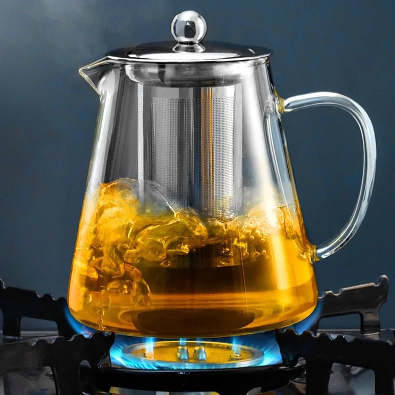 Bule de Vidro Borosilicato com Infusor de Aço Inoxidável